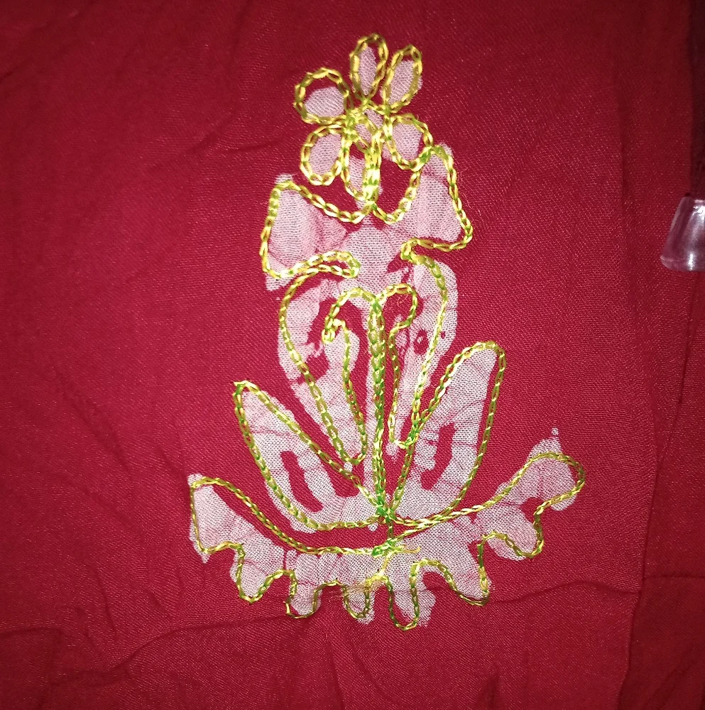 Elegant Red Embroidered Kaftan